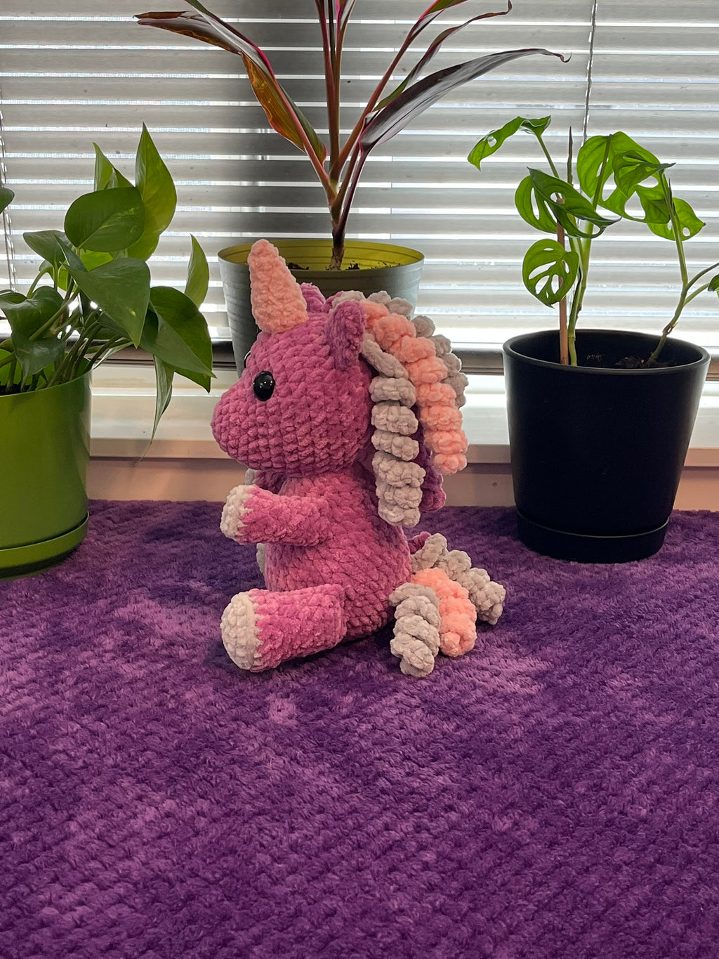 Crochet Sitting Unicorn Stuffed Animal/Plushie