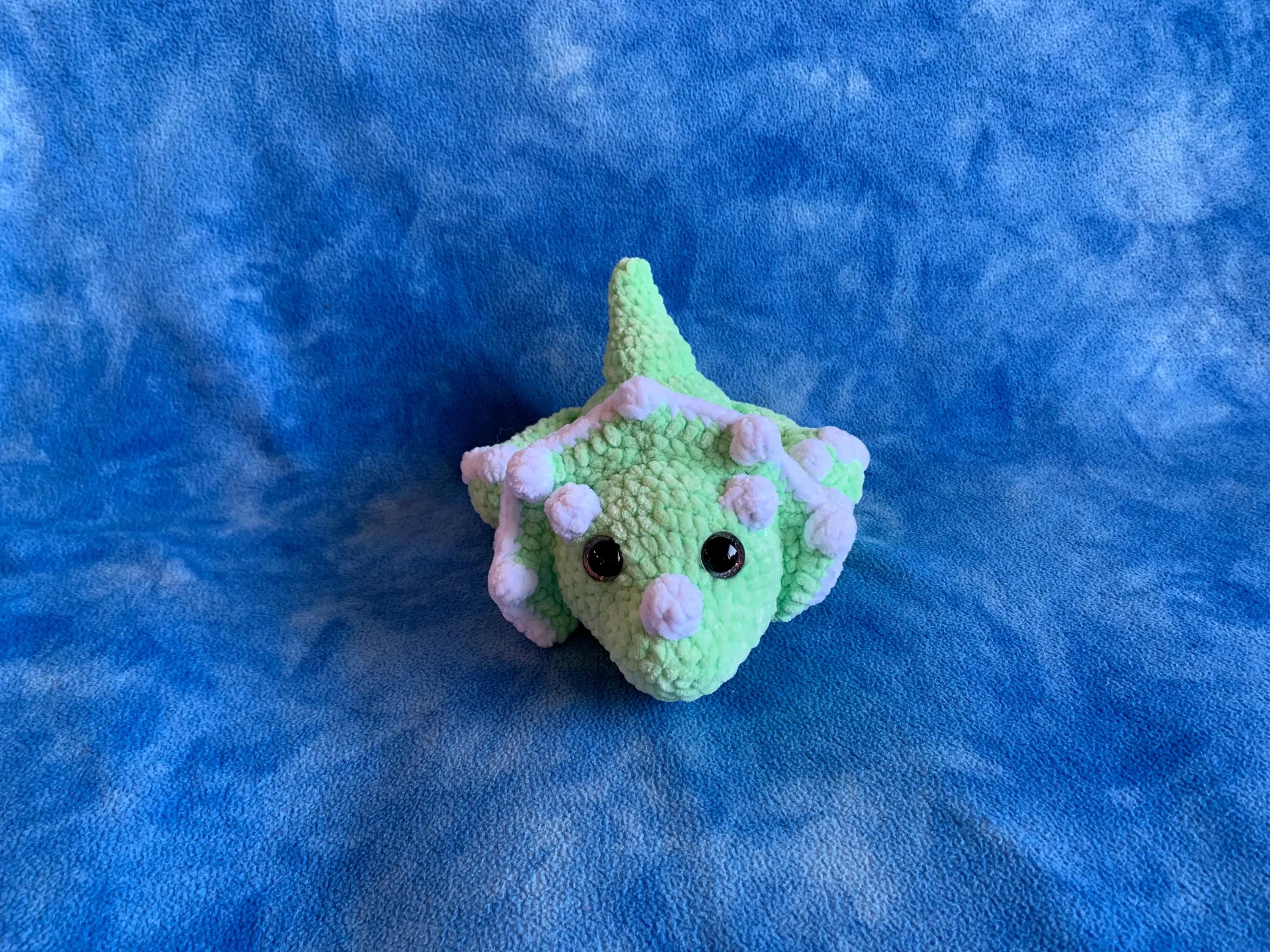 Crochet Laying Triceratops Pattern - Digital PDF