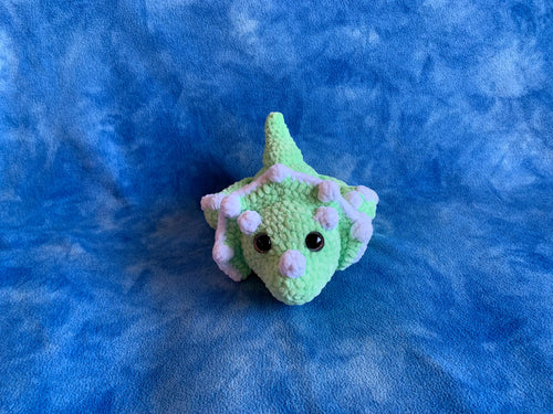 Crochet Laying Triceratops Pattern - Digital PDF