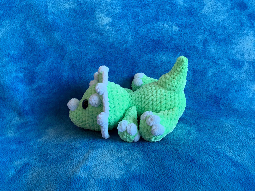 Crochet Laying Triceratops Pattern - Digital PDF