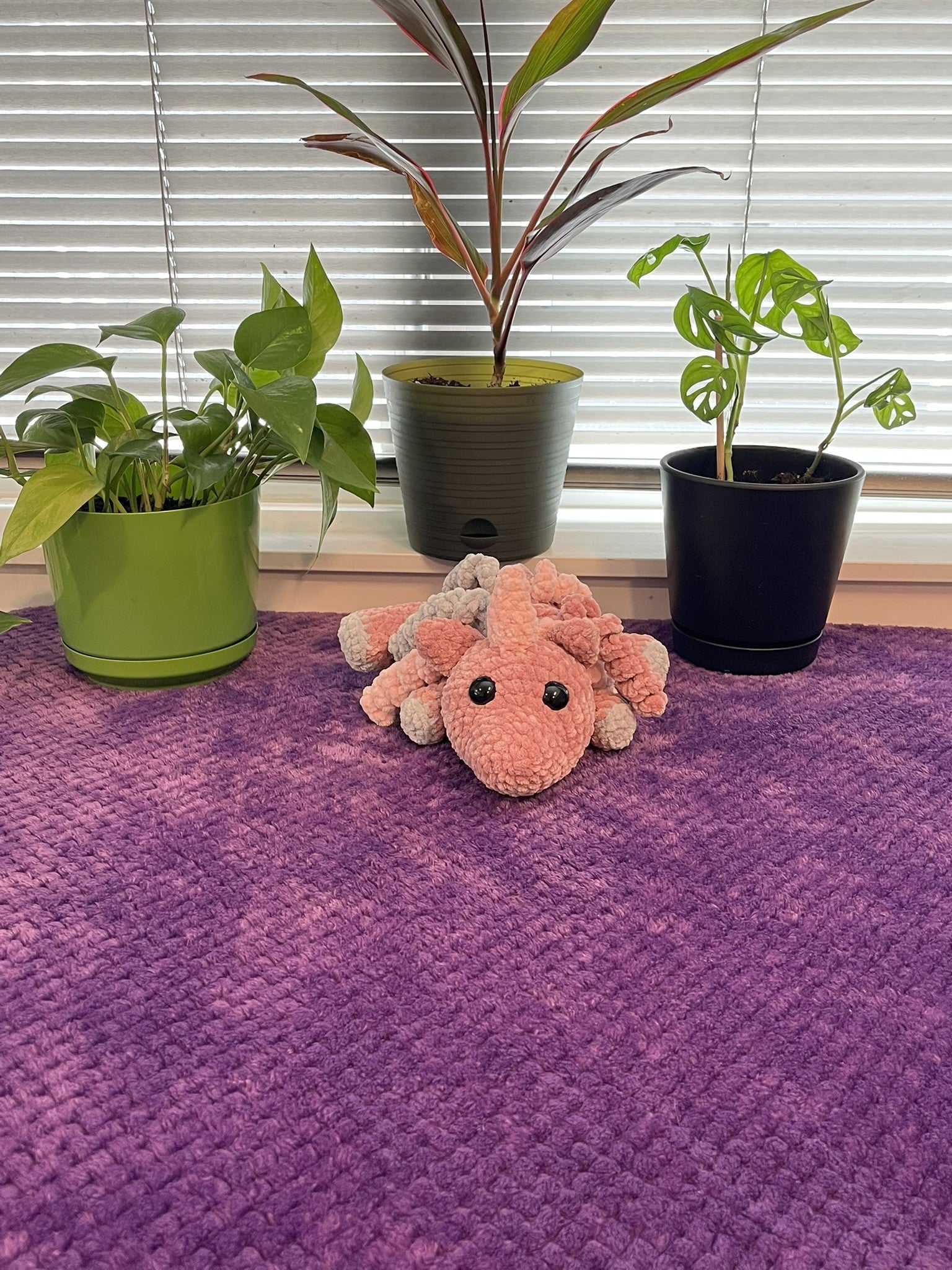 Handmade Crochet Laying Unicorn Plushie