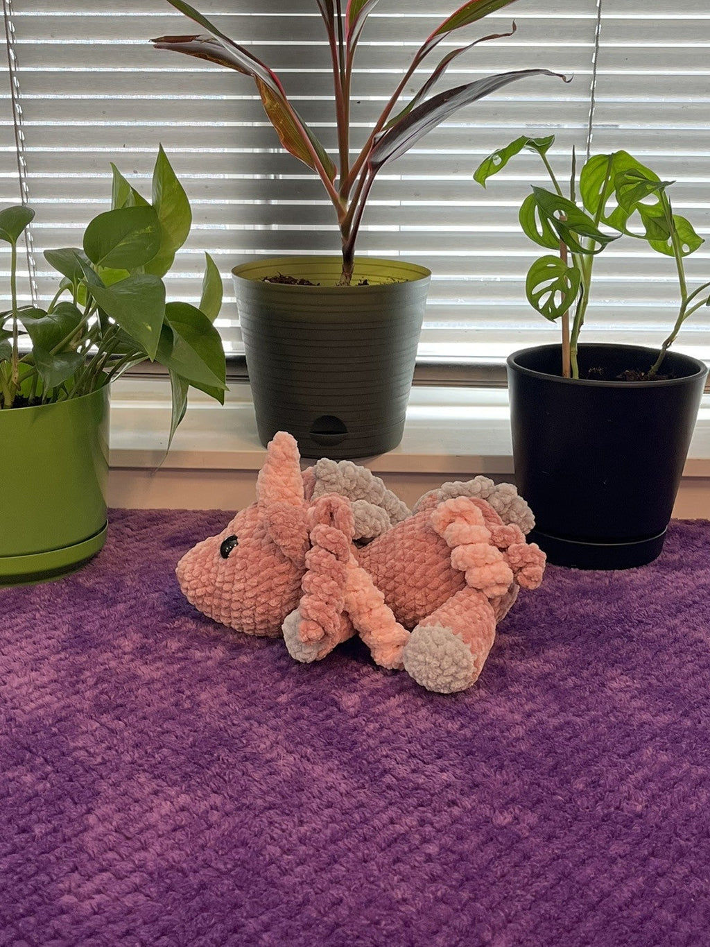 Handmade Crochet Laying Unicorn Plushie